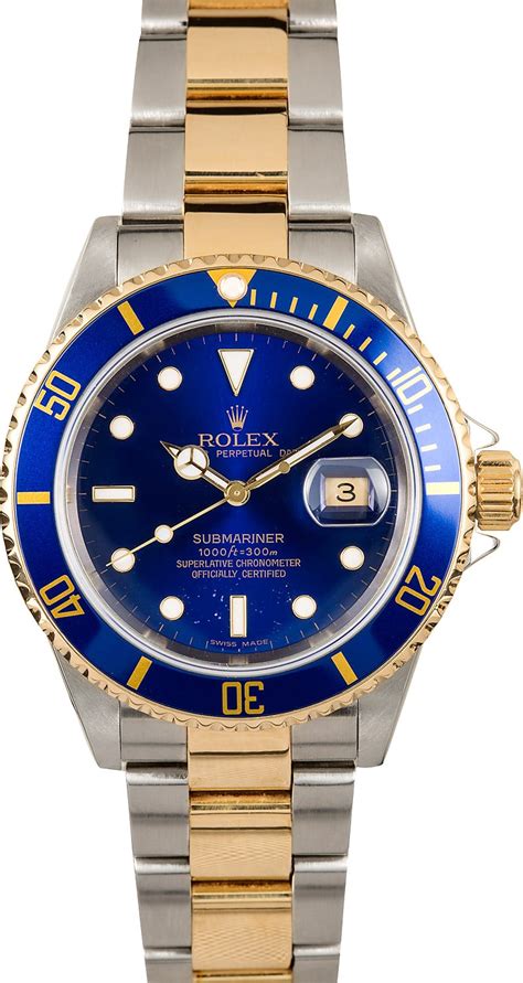 rolex 16613 submariner blue pre-owned